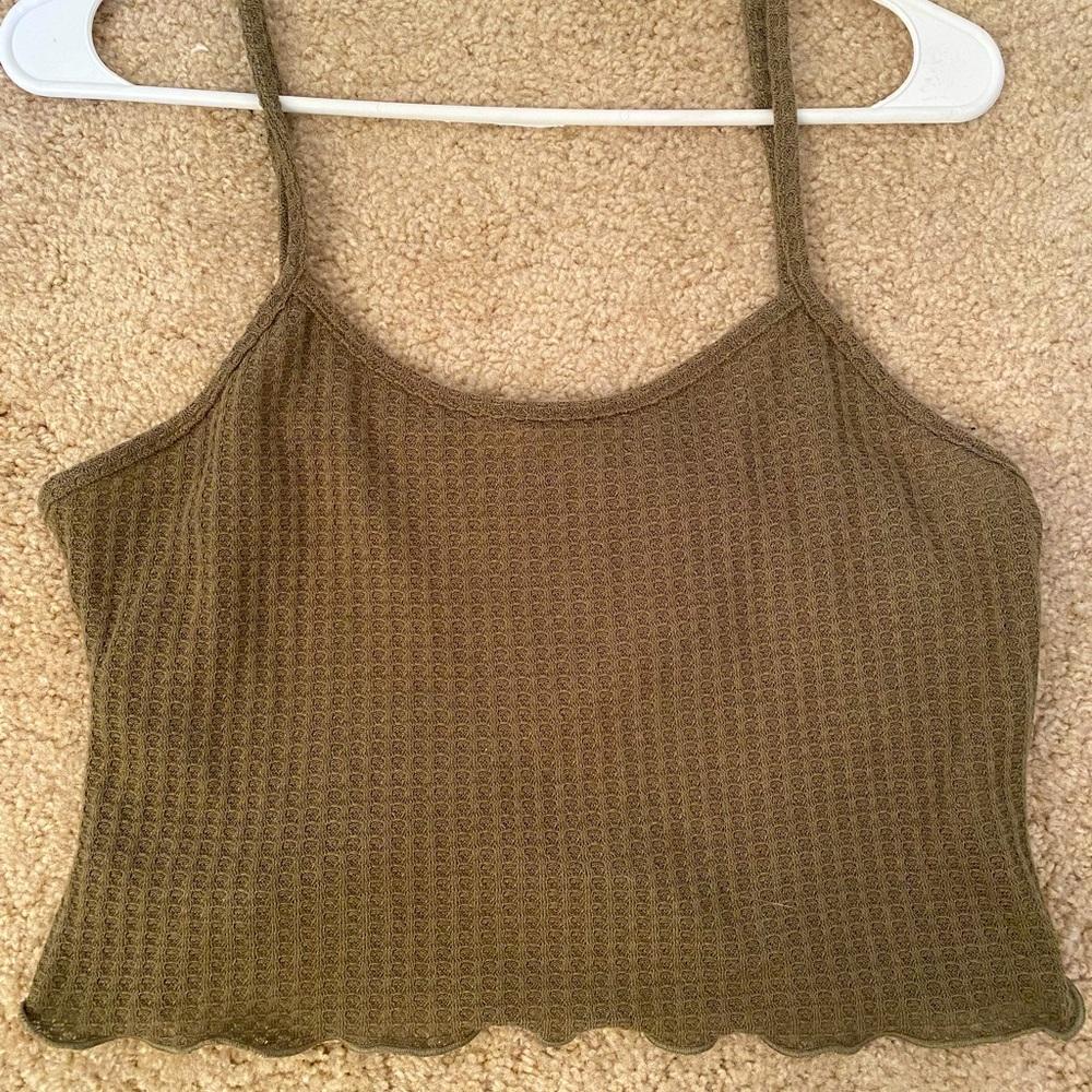 Romwe Waffle Crop Top